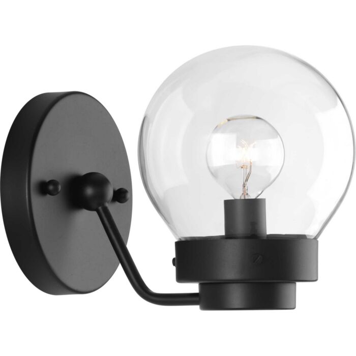 Spatial 1-Light Bathroom Vanity Light in Black
