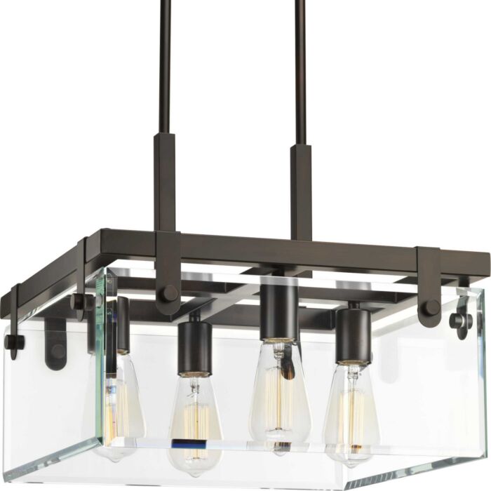 Glayse 4-Light Semi-Flush with Convertible in Antique Bronze