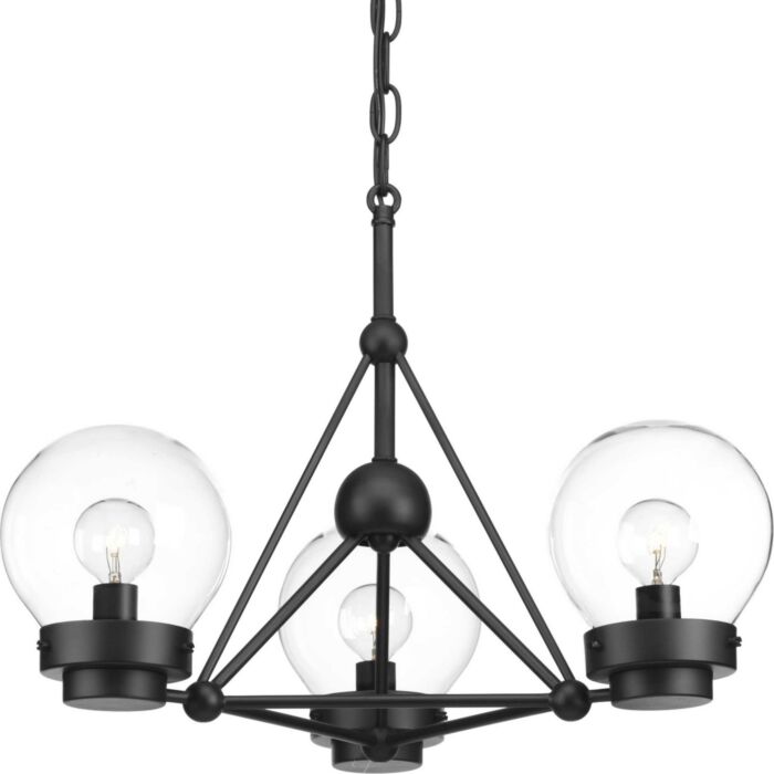 Spatial 3-Light Semi-Flush Convertible in Black