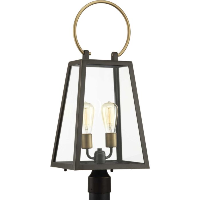 Barnett 2-Light Post Lantern in Antique Bronze