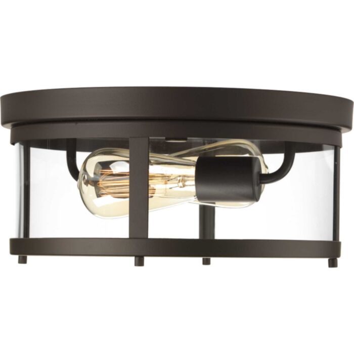 Gunther 2-Light Flush Mount in Antique Bronze