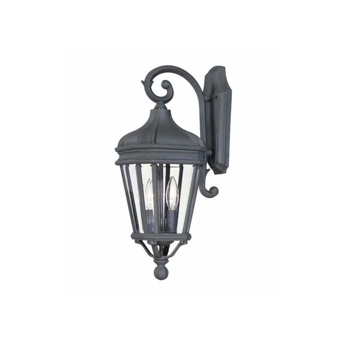 The Great Outdoors Harrison 2 Light 21 Inch Outdoor Wall Light in Black