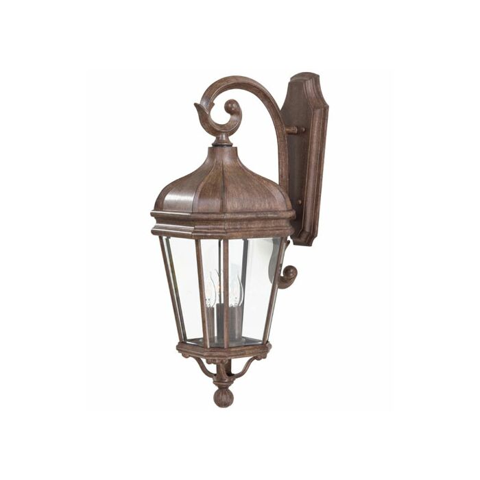 The Great Outdoors Harrison 3 Light 28 Inch Outdoor Wall Light in Vintage Rust