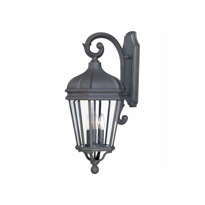 The Great Outdoors Harrison 3 Light 28 Inch Outdoor Wall Light in Black