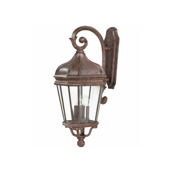 The Great Outdoors Harrison 4 Light 32 Inch Outdoor Wall Light in Vintage Rust