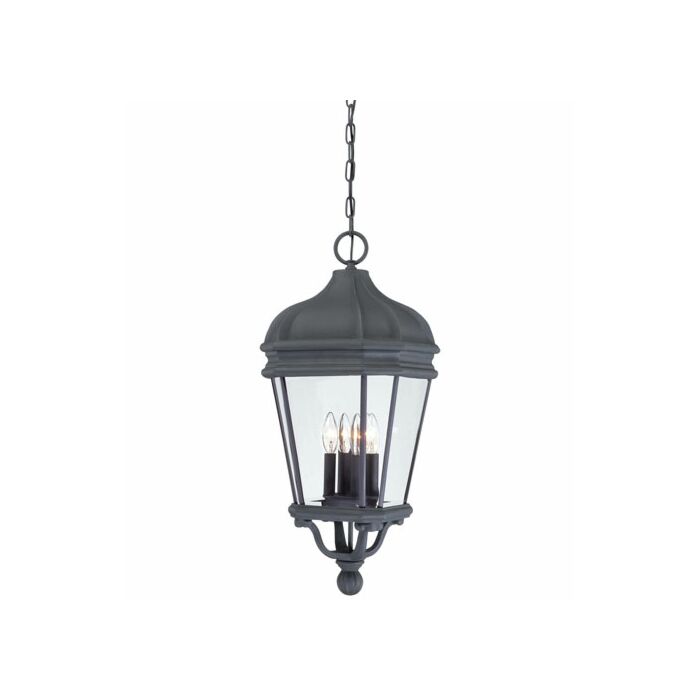 The Great Outdoors Harrison 4 Light 29 Inch Outdoor Hanging Light in Black