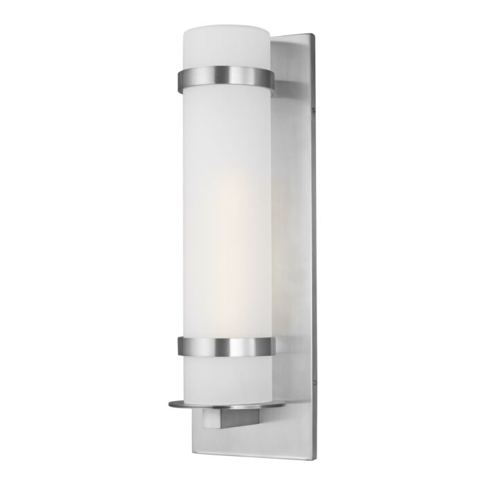 Sea Gull Alban LED Outdoor Wall Light in Satin Aluminum