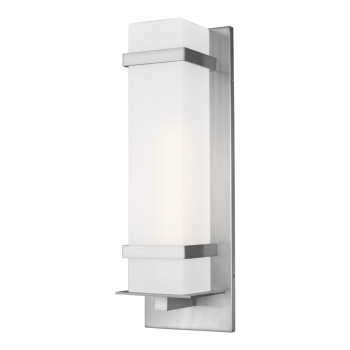 Sea Gull Alban Outdoor Wall Light in Satin Aluminum