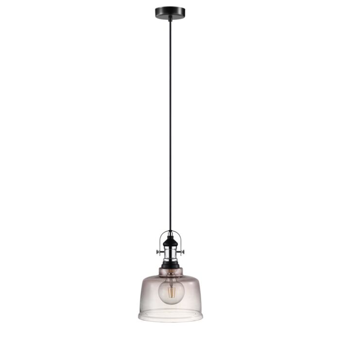 Gilwell 1-Light Pendant in Matte Black and Chrome