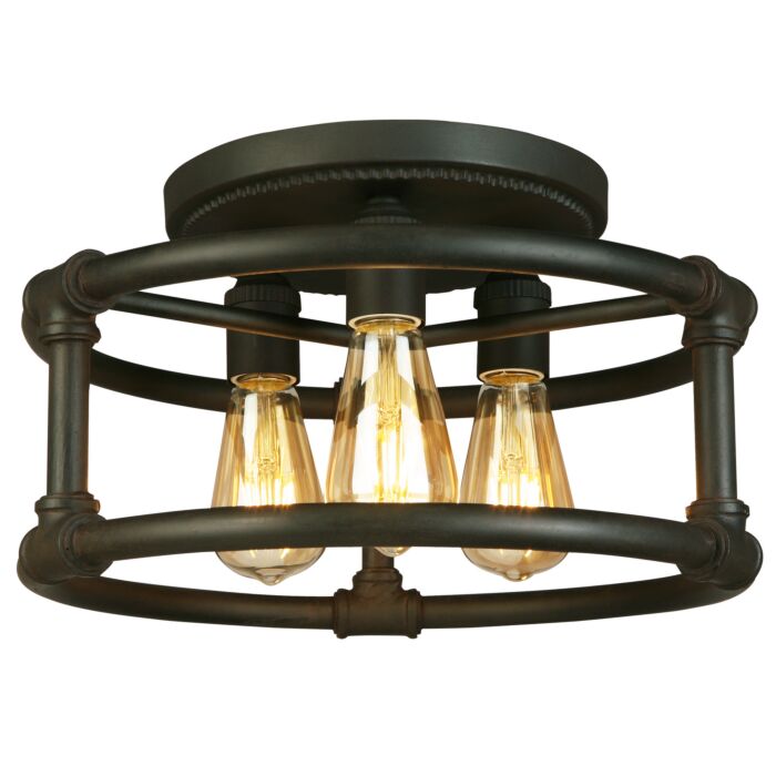 Wymer 3-Light Ceiling Mount in Matte Bronze