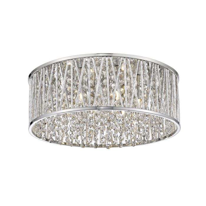 Z Lite Terra 6 Light Flush Mount Ceiling Light In Chrome