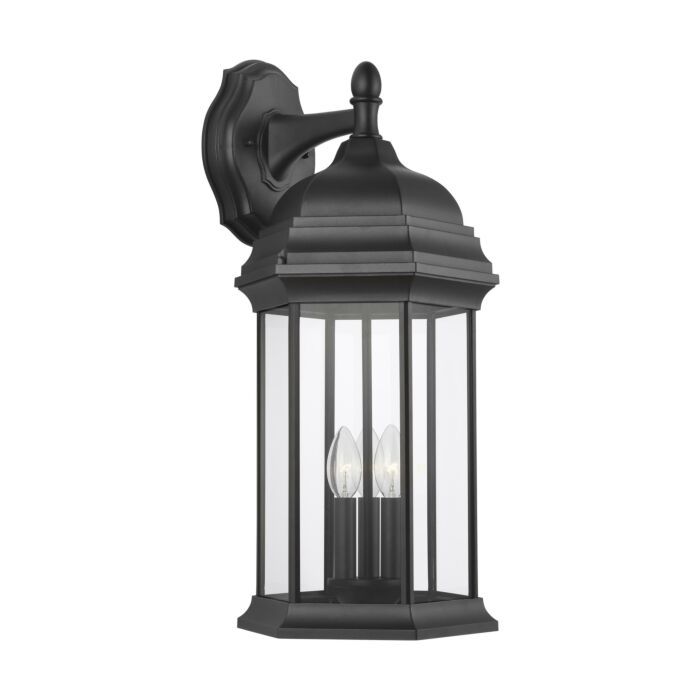 Sea Gull Sevier 3 Light Outdoor Wall Light in Black