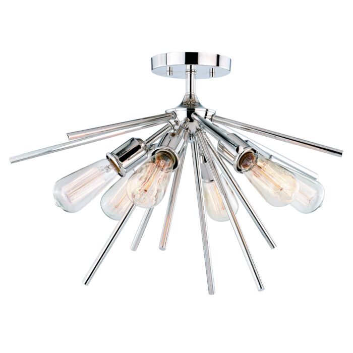Estelle 6-Light Semi-Flush Mount in Polished Nickel