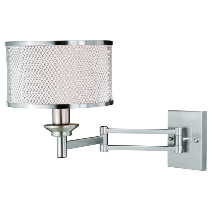 Polk 1-Light Swing Arm Wall Light in Satin Nickel