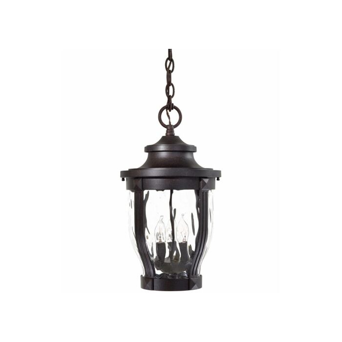 The Great Outdoors Merrimack 3 Light 18 Inch Outdoor Hanging Light in Corona Bronze