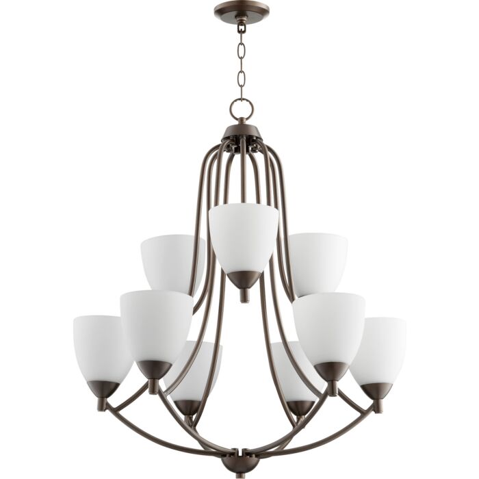 Nine Light Chandelier by Quorum