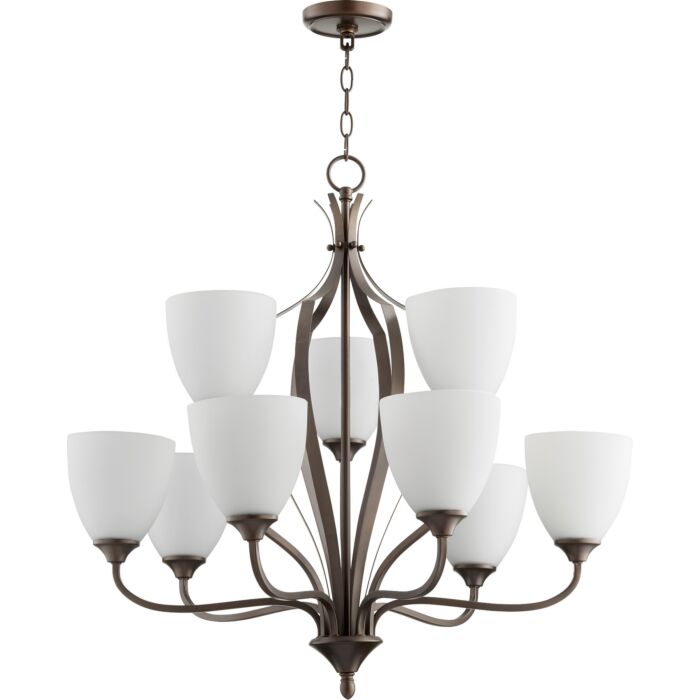 Nine Light Chandelier by Quorum