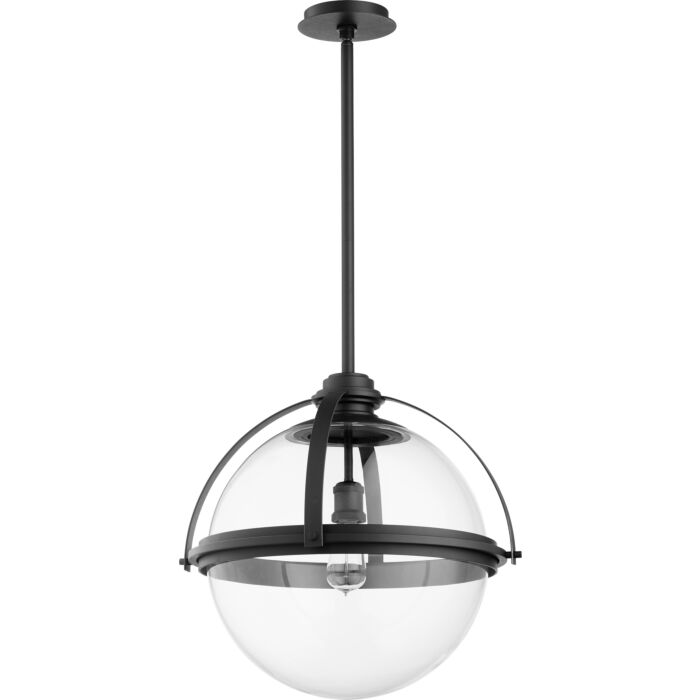 Quorum Transitional 20 Inch Globe Pendant Light in Noir