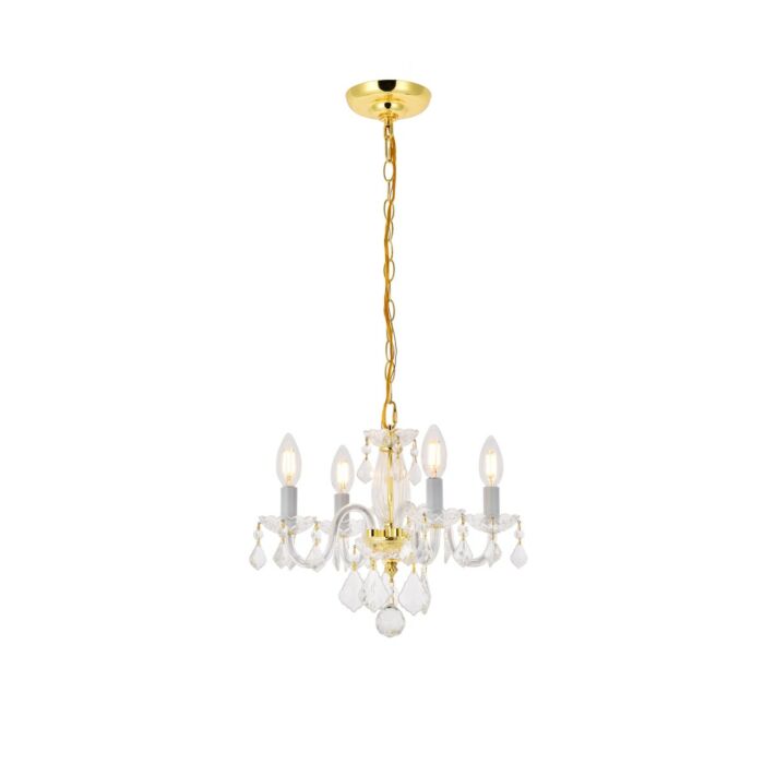 Rococo 4-Light Pendant in Gold