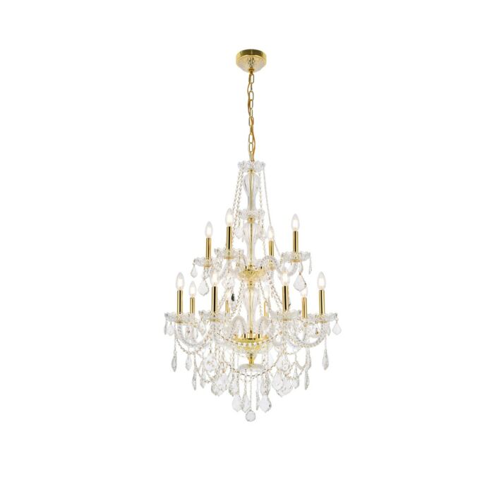 Giselle 12-Light Chandelier in Gold