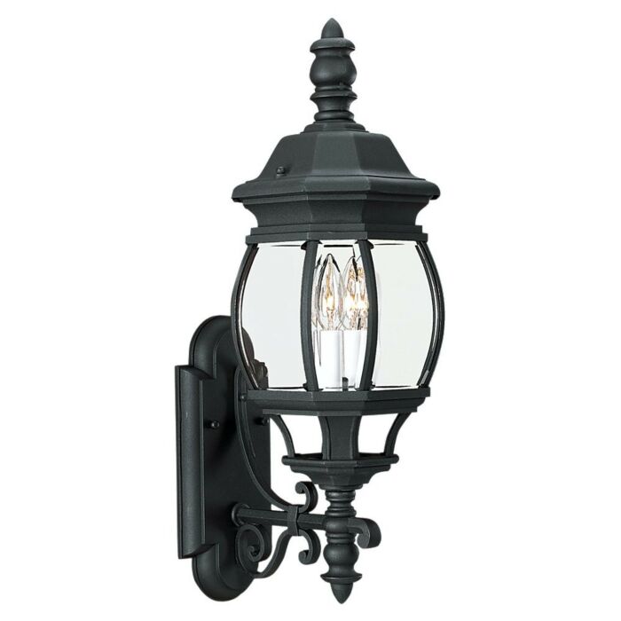 Sea Gull Wynfield 2 Light 24 Inch Outdoor Wall Light in Black