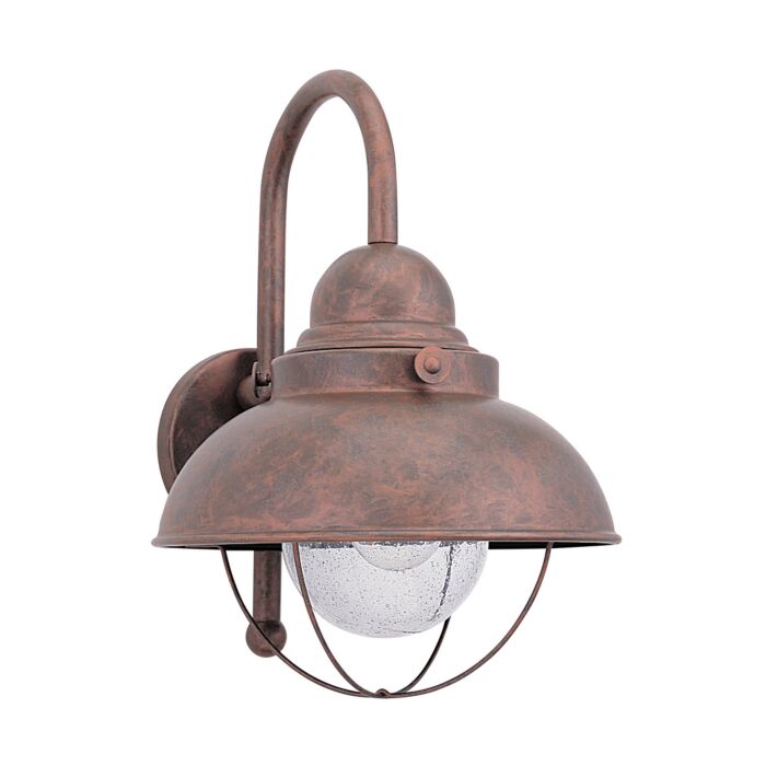 Sea Gull Sebring 16 Inch Outdoor Wall Light in Weathered Copper