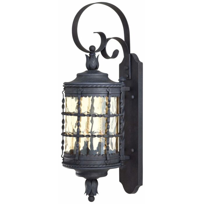 The Great Outdoors Mallorca 2 Light 28 Inch Outdoor Wall Light in Spanish Iron