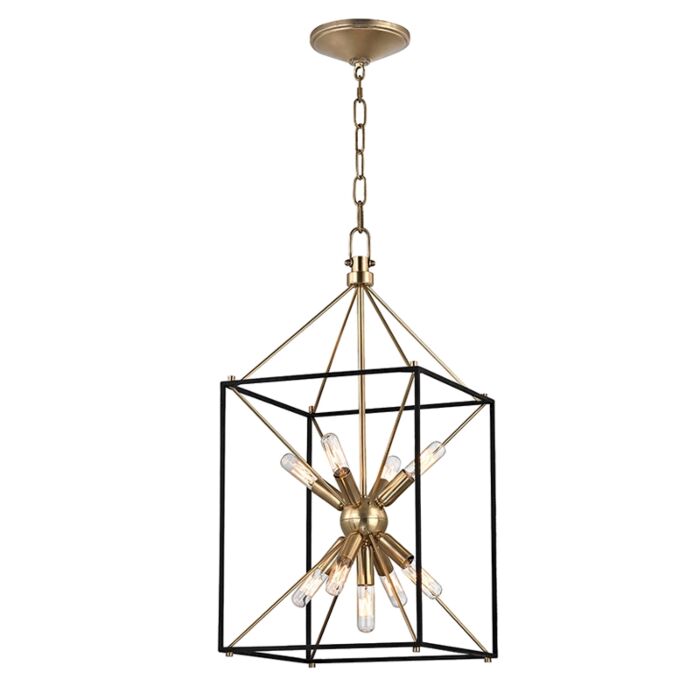 Hudson Valley Glendale 9 Light Pendant Light in Aged Brass