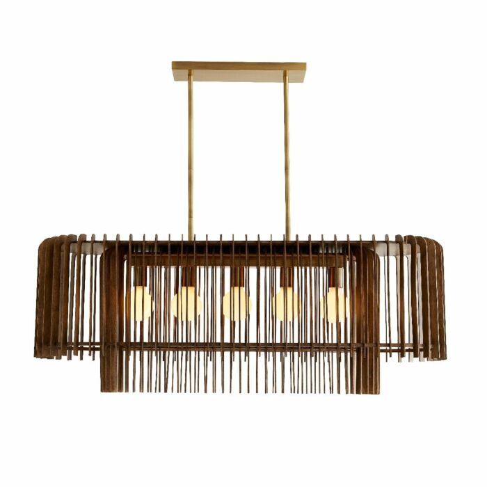 Arteriors Valencia 5 Light Linear Chandelier in Dark Walnut