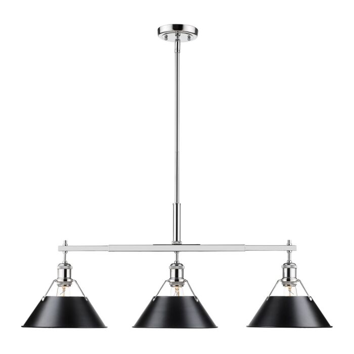 Three Light Linear Pendant by Golden