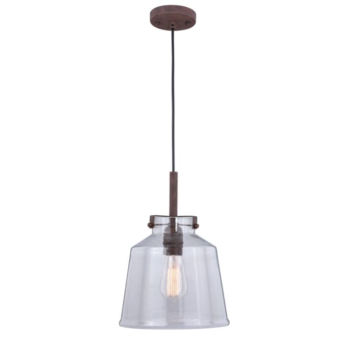 Milone 1-Light Pendant in Textured Rustic Bronze