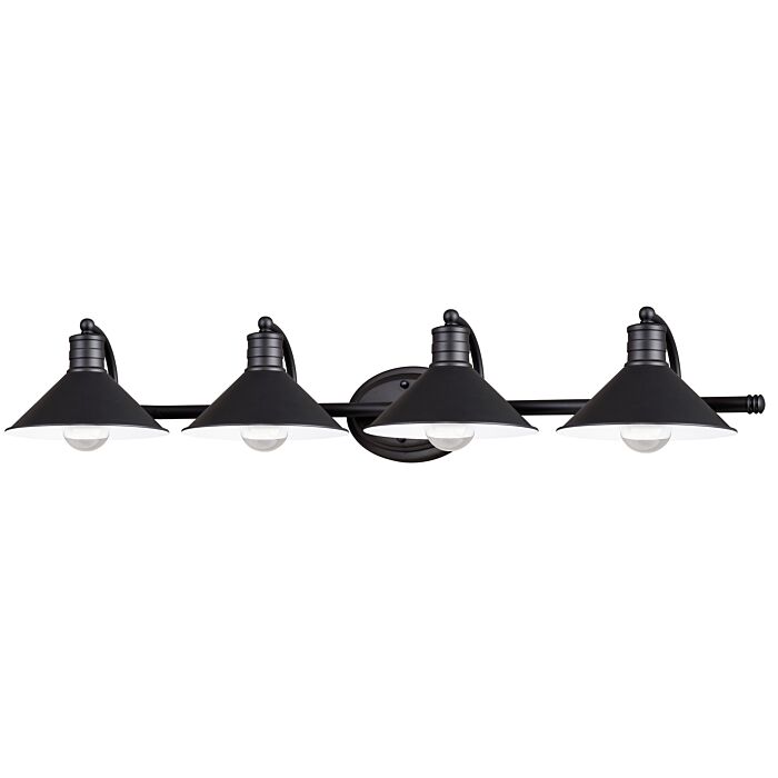 Akron 4-Light Bathroom Vanity Light in Oil Rubbed Bronze and Matte White