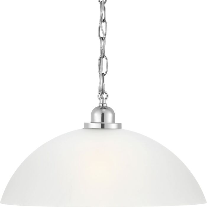 Classic Dome Pendant 1-Light Pendant in Polished Chrome