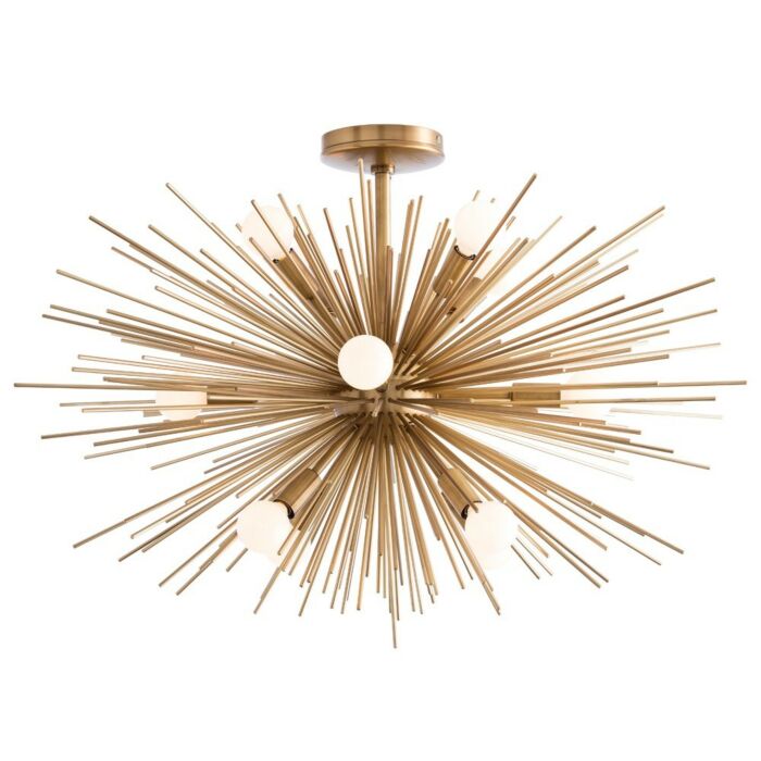 Arteriors Zanadoo 30 Inch 12 Light Fixed Chandelier in Antique Brass
