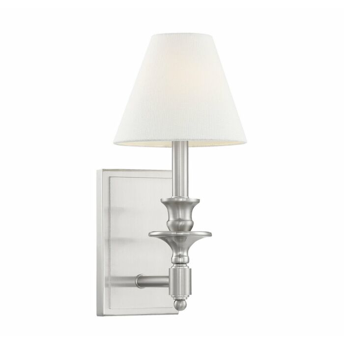 Savoy House Washburn 1 Light Wall Sconce in Satin Nickel