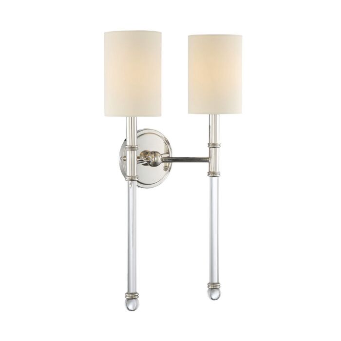 Savoy House Fremont 2 Light Wall Sconce in Polished Nickel