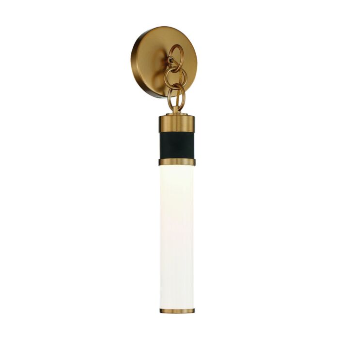Savoy House Abel LED Wall Sconce in Matte Black with Warm Brass Accents
