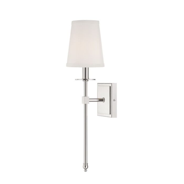 Savoy House Monroe 1 Light Wall Sconce in Polished Nickel