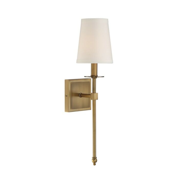 Savoy House Monroe 1 Light Wall Sconce in Warm Brass