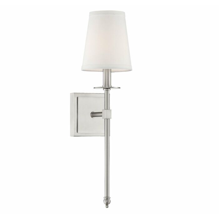 Savoy House Monroe 1 Light Wall Sconce in Satin Nickel