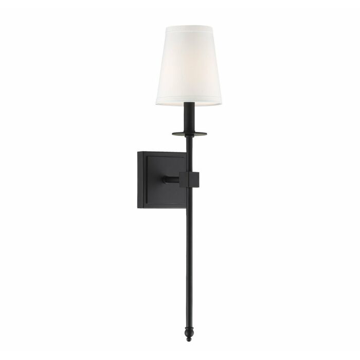Savoy House Monroe 1 Light Wall Sconce in Matte Black