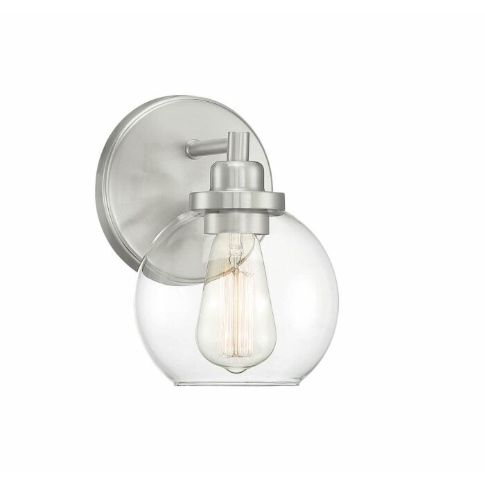 Savoy House Carson 1 Light Bathroom Vanity Light in Satin Nickel
