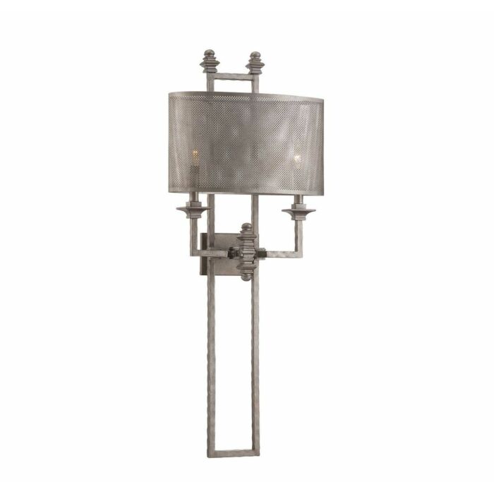 Savoy House Structure 2 Light Wall Sconce in Aged Steel
