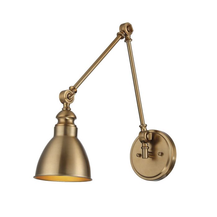 Savoy House Dakota 1 Light Adjustable Wall Sconce in Warm Brass