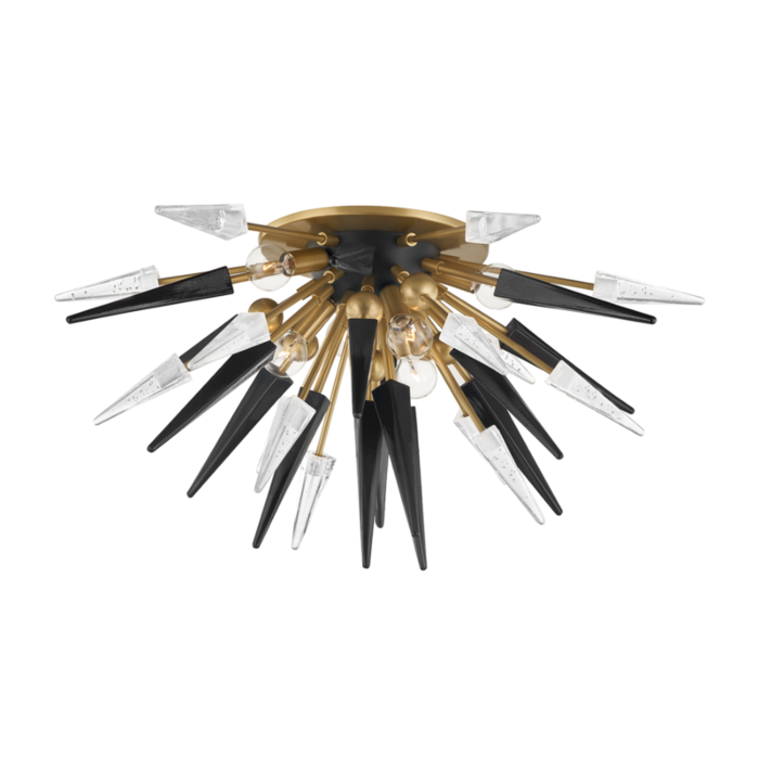 Hudson Valley Sparta 6 Light Ceiling Light in Aged Brass