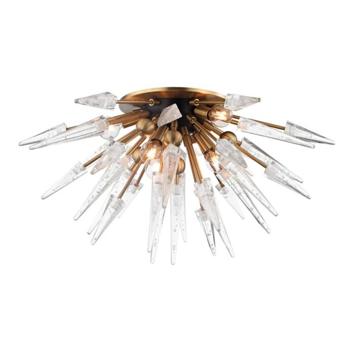 Hudson Valley Sparta 6 Light Ceiling Light in Aged Brass