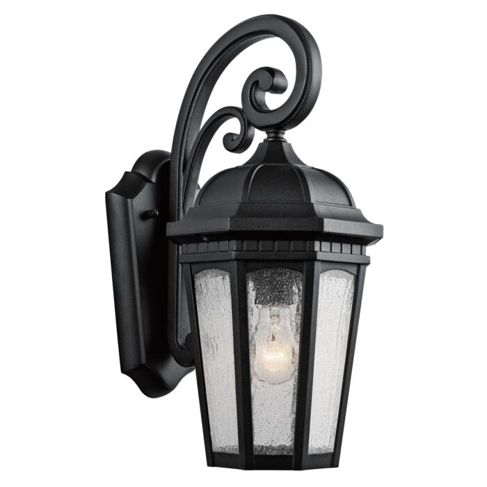 Kichler Courtyard Medium Outdoor Wall Lantern in Textured Black