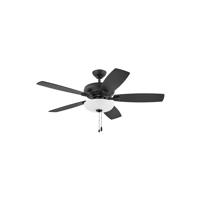 Hinkley Highland Illuminated 3 Light 52 Inch Indoor Ceiling Fan in Matte Black