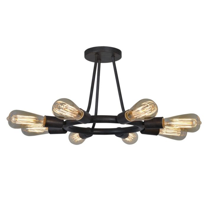 Crystorama Dakota 8 Light 15 Inch Ceiling Light in Charcoal Bronze