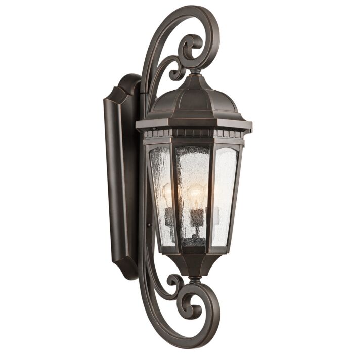 Kichler Courtyard 3 Light XLarge Outdoor Wall Lantern in Bronze